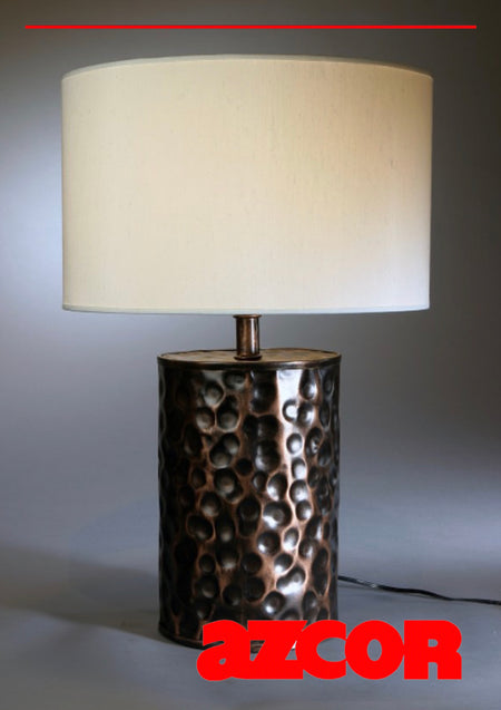 Baffle Hammered Console Table Lamp