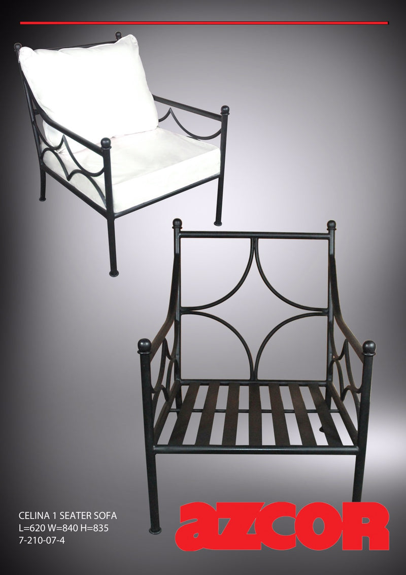 Celina Wrought Iron Lounge Chair
